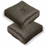 Lot de 2 coussins de sol en velours 40 x 40 x 14 cm lot de 2 - gris fonce Lot de 2 coussins de sol en velours 40 x 40 x 14 cm lot de 2 - gris fonce