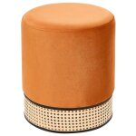 Beliani - pouf en velours orange assise suppl�mentaire de salon repose - pieds glamour yankton