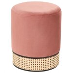 Beliani - pouf en velours rose assise suppl�mentaire de salon repose - pieds glamour yankton