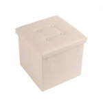 Pouff puff pouf content imbottito portaoggetti seduate beige 30x30x30cm 79428