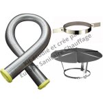 Poujoulat - kit tubage flexible double peau inox diamtre 150 + collier de fixation haute + chapeau longueur ...