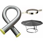 Poujoulat - kit tubage flexible double peau inox diamètre 180 + collier de fixation haute + chapeau longueur ... Poujoulat - kit tubage flexible double peau inox diamètre 180 + collier de fixation haute + chapeau longueur ...