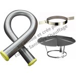 Poujoulat - kit tubage flexible double peau inox diamètre 180 + collier de fixation haute + chapeau longueur ... Poujoulat - kit tubage flexible double peau inox diamètre 180 + collier de fixation haute + chapeau longueur ...