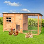 Brast - poulailler 2 poules bois premium tage 160 x 80 x 75 cm 2 zones de pondoir sparateur 2 perchoirs ...