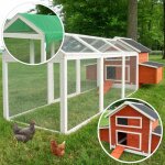 Poulailler en bois pour jardin extrieure cage canard avec nichoir modle: 158 betty rouge 301x171x113cm(lxlxh ...