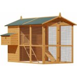 Poulailler en bois xxl 191x151x148 cm brun vert r�sidence petits animaux poules lapin toit amovible porte ...