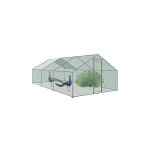 Poulailler enclos extrieur volire cage pour animaux avec serrure armature acier galvanis poulailler ...
