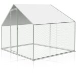Poulailler ext�rieur toit du poulailler, acier galvanis� petit poulailler enclos ext�rieur avec protection ...