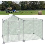 Poulailler pour poulets fermiers 2 x 1 m avec serrure, structure en acier galvanis� avec toit de protection ...