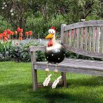 Poule d�coration jardin, statues de poulet jardin d�coration, poulet en r�sine dr�le d�coration de jardin ...