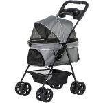 Poussette buggy pliable chien chat panier rangement porte - gobelets tissu 300d oxford impermable 4 ...