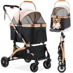 Poussette chien 2 - en - 1, poussette pour chat pliable, panier de rangement, roues résistant à l'usure ... Poussette chien 2 - en - 1, poussette pour chat pliable, panier de rangement, roues résistant à l'usure ...