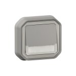 Poussoir no - nf lumineux porte - tiquette plexo complet encastr et griffes - gris - legrand