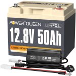 Batterie lithium 12v50ah 640wh rechargeable lifepo4 + 14, 6v 10a chargeur de batterie au lithium power ...