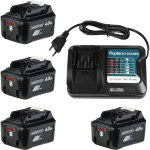 Powerwings - 5 pi�ces) 4x batterie 4, 0ah + 1x chargeur pour makita 12v 10, 8v bl1021b bl1041b bl1020 ...