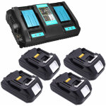 Pack de 5) 4x batterie 14. 4v 1500mah pour makita bl1430 bl1415n bl1415 bl1440b bl1450b + chargeur  ...