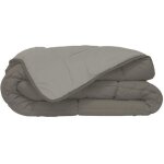 Poyet - motte - couette microfibre 400g / m2 calgary taupe + lin 220x240cm