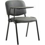 Clp - chaise ken en similicuir avec tablette rabattable gris