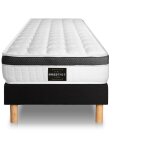 Prestige literie - ensemble matelas sommier suprieur 120 x 190 cm - couleur : noir