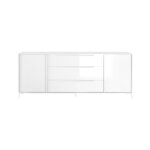 Meublorama - buffet 2 portes 3 tiroirs collection sky. coloris blanc laqué brillant Meublorama - buffet 2 portes 3 tiroirs collection sky. coloris blanc laqué brillant