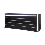 Meublorama - buffet bahut lina noir et blanc avec led ? 4 portes Meublorama - buffet bahut lina noir et blanc avec led ? 4 portes