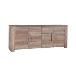 Meublorama - buffet 4 portes farra chne dab sonoma avec 3 miroirs carrs