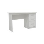Meublorama - bureau droit prague ? 3 tiroirs ? coloris blanc ? design moderne et fonctionnel