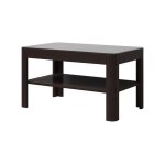 Meublorama - table basse tonga 100x55x60 cm, coloris weng avec plateau en verre fum