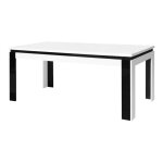 Meublorama - table salle � manger lina 160cm . coloris blanc et noir. table 4 personnes. design moderne. ...