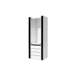 Vitrine petit mod�le lina blanche et noire avec led ? 72 x 185 x 45 cm