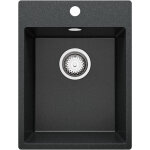 Primagran - evier cuisine en granit 38x50cm, lavabo 1 bac + kit de vidage, vier  encastrer au meuble ...