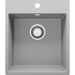 Primagran - evier cuisine en granit 43x50cm, lavabo 1 bac + kit de vidage, Évier à encastrer au meuble ... Primagran - evier cuisine en granit 43x50cm, lavabo 1 bac + kit de vidage, Évier à encastrer au meuble ...