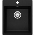 Primagran - evier cuisine en granit 43x50cm, lavabo 1 bac + kit de vidage, Évier à encastrer au meuble ... Primagran - evier cuisine en granit 43x50cm, lavabo 1 bac + kit de vidage, Évier à encastrer au meuble ...