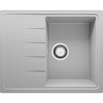 Primagran - evier cuisine en granit 62x50cm, lavabo 1 bac + kit de vidage, �vier � encastrer au meuble ...