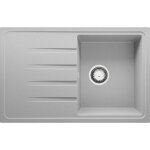 Primagran - evier cuisine en granit 78x50cm, lavabo 1 bac + kit de vidage, �vier � encastrer au meuble ...