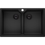 Evier cuisine en granit 78x50cm, lavabo 2 bacs + kit de vidage, vier  encastrer au meuble 80cm - madrid ...