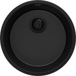 Primagran - evier cuisine granit rond 46x46cm, evier 1 bac + kit de vidage, lavabo cuisine au meuble ...