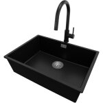 Primagran evier sous plan 66x47cm, evier en granit 1 bac + robinet 40x20cm + kit de vidage, �vier au ...