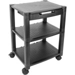 Primematik - table d'appoint 3 niveaux pour imprimante à roulettes et tiroir Primematik - table d'appoint 3 niveaux pour imprimante à roulettes et tiroir
