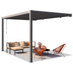 Primeyard pergola adoss�e 3x4 m poteaux en aluminium avec lames orientables en acier pergola murale anthracite ...