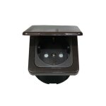 Prise 230v avec volet de protection marron pour caravane et camping - car