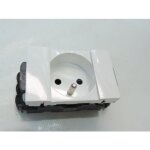 Prise 2p + t 16a blanche format 45mm � clipsage direct pour goulotte raccordement lat�ral prog mosaic ...