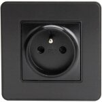 Prise 2 p�les + terre 16a encastrable mod�le kouro m�tal noir bross� zenitech