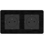 Prise 2p + t 2x16a - easy eject complet - m�tal noir bross� kouro zenitech