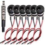 Prise cc 5, 5 mm x 2, 1 mm (avec cable) connecteur cylindrique cc 6x avec borne � souder, connecteur ...