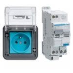 Prise de charge hager witty - ip55 3 kw - 2p + t m2 - avec protection hager xev080p