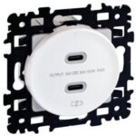 Prise chargeur double usb - type c - square - 60235 - eur'ohm