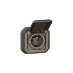 Prise �tanche encastr�e 2p + t 16a anthracite complete avec �clipses ip55 250v plexo legrand 069860l