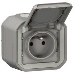 Prise de courant 2p + t plexo complet saillie sable (069776l)