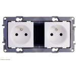 Prise de courant double 2x2p + t legrand niloé finition: blanc Prise de courant double 2x2p + t legrand niloé finition: blanc
